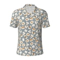 thumbnail image 1 of Balery White Popcorn Printed Men’s Short Sleeve Polo Shirt, Midweight Men's Shirt,Golf Polo shirts -Medium, 1 of 9