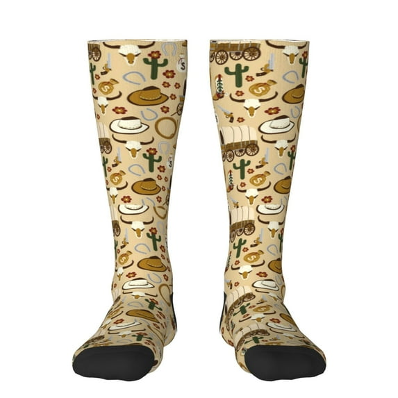 Balery Wild West Cowboy Fun Novelty Socks Men'S Women'S Crew Socks Funny Crazy Novelty Socks Quirky And Cool Socks