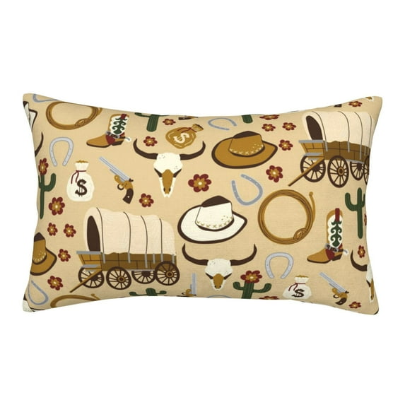 Balery Wild West Cowboy Pillow Covers,Bed Pilowcases,Reversible Plush Throw Pillow Covers End Pillow Encasement,Pillow Case - 16"X24"