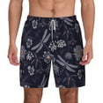 thumbnail image 1 of Balery Wildflowers And Dragonflies Mens Swim Trunks Swim Shorts for Men Quick Dry Inseam Beach Shorts with Compression Liner Pocket-XX-Large, 1 of 9