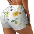 thumbnail image 1 of Balery Wildflowers Printed Workout Shorts for Women Seamless Scrunch Short Gym Yoga Running Sport Active Exercise Fitness Shorts-X-Large, 1 of 8
