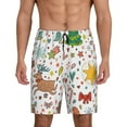 thumbnail image 1 of Balery Winter Christmas And New Year Deer Men's Cotton Knit Pajama Shorts Waistband & Pockets,Short Pajama Pants-X-Large, 1 of 8