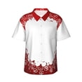 thumbnail image 1 of Balery Winter Christmas Snowflake Print Men's Hawaiian Shirts Short Sleeve Beach Shirt Relaxed Fit Vacation Button Down Shirts-Small, 1 of 9