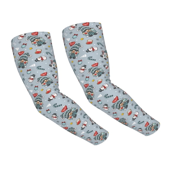Balery Winter Gnome And Snowman Cooling Arm Sleeves for Men & Women – Breathable, Moisture-Wicking Arm Sleeves for Women, Men & Kids