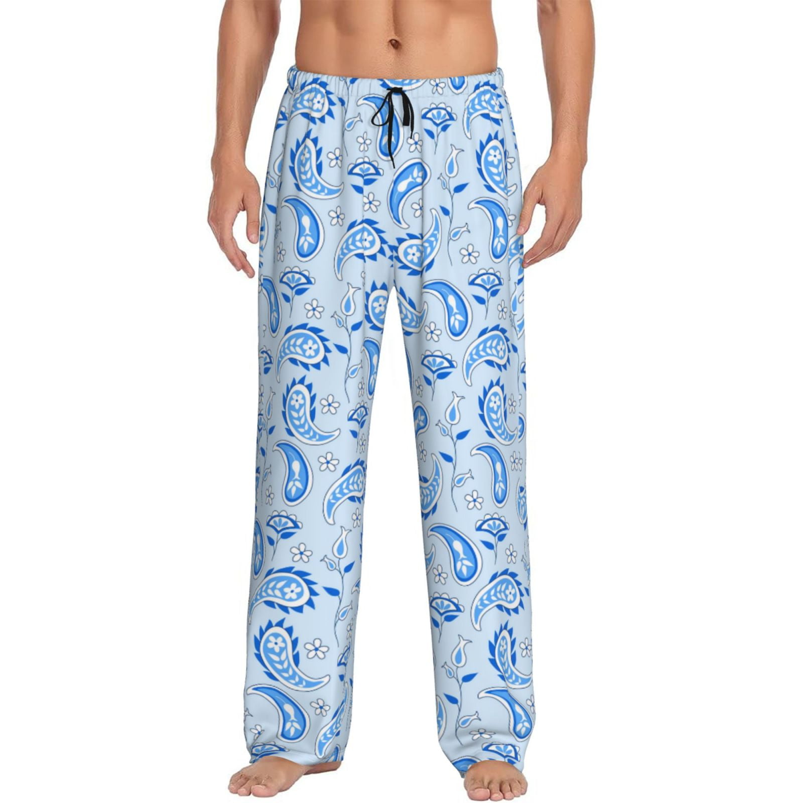 Balery Winter Paisley Pattern print Men's Pajama Pants,Ultra ...
