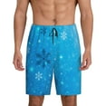 thumbnail image 1 of Balery Winter With Snowflakes Men's Cotton Knit Pajama Shorts Waistband & Pockets,Short Pajama Pants-XX-Large, 1 of 8