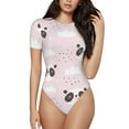thumbnail image 1 of Balery Women'Scute Panda Crew Neck Round Neck Short Sleeves Slim Fit Casual Basic Extender Bodysuit Daily Jumpsuit T Shirts-Xx-Large, 1 of 9