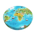 thumbnail image 1 of Balery World Map With Animals Landmarks Round Bar Stool Seat Covers Velvet Fabric Adjustable Protects from Scratches and Stains for 14-17 Inch Chair-14 inch, 1 of 1