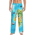 thumbnail image 1 of Balery World Map With Animals Landmarks print Men's Pajama Pants,Ultra Lightweight Pjs,Lounge Pant-Small, 1 of 9
