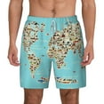 thumbnail image 1 of Balery World Travel Line Icons Map Mens Swim Trunks Swim Shorts for Men Quick Dry Inseam Beach Shorts with Compression Liner Pocket-3X-Large, 1 of 9