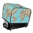 thumbnail image 1 of Balery World Travel Line Icons Map Pattern Oven Cover Kitchen Bread Machine Protector, 4 Slice Toaster Cover for Home, Anti Dust Fingerprint Coaster Cover, 1 of 7