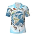 thumbnail image 1 of Balery World Travel Printed Men’s Short Sleeve Polo Shirt, Midweight Men's Shirt,Golf Polo shirts -XX-Large, 1 of 9