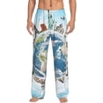 thumbnail image 1 of Balery World Travel print Men's Pajama Pants,Ultra Lightweight Pjs,Lounge Pant-Large, 1 of 9
