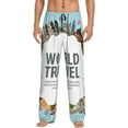 thumbnail image 1 of Balery World Travel print Men's Pajama Pants,Ultra Lightweight Pjs,Lounge Pant-Small, 1 of 9