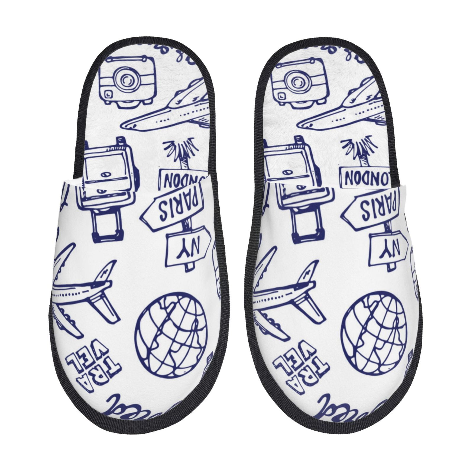 Balery World Travel2 Slient Indoor Furry Fleece Comfort House Shoes