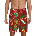 thumbnail image 1 of Balery X-mas and New Year Men's Cotton Knit Pajama Shorts Waistband & Pockets,Short Pajama Pants-X-Large, 1 of 8
