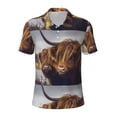 thumbnail image 1 of Balery Yak Printed Men’s Short Sleeve Polo Shirt, Midweight Men's Shirt,Golf Polo shirts -Medium, 1 of 8