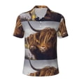 thumbnail image 1 of Balery Yak Printed Men’s Short Sleeve Polo Shirt, Midweight Men's Shirt,Golf Polo shirts -, 1 of 9