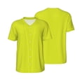thumbnail image 1 of Balery Yellow Baseball Jersey for Men Casual Button Down Shirts Short Sleeve Active Team Sports Uniform-Large, 1 of 9