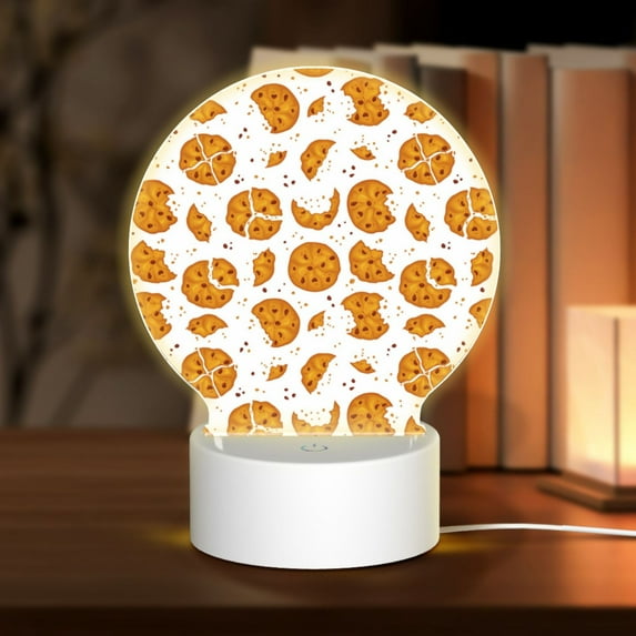 Balery Yellow Biscuit Pattern Acrylic Night Light Gift with 3 Color ModesTouch-Sensitive LED Lamp Perfect Gift for Mother's Day, Birthday, or Christmas