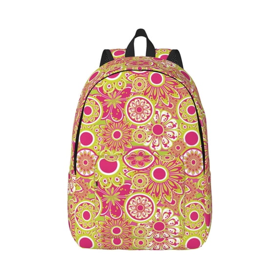 Balery Yellow Flowers Vintage Canvas Backpack for Men and Women - Large Capacity, Durable Travel Laptop Bag for School, Work, Hiking, and Outdoor Activities