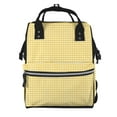 thumbnail image 1 of Balery Yellow Gingham Mummy Backpack - Waterproof Twill Canvas, Large Capacity Diaper Bag with Multiple Pockets and Adjustable Straps, 1 of 6
