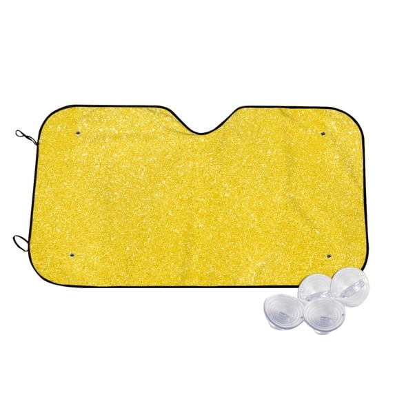 Balery Yellow Glitter Print Car Windshield Sun Shade,Windshield Sunshade for Car Pickup Truck SUV Accessories-Small