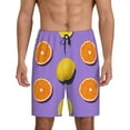 thumbnail image 1 of Balery Yellow Lemon And Orange Men's Cotton Knit Pajama Shorts Waistband & Pockets,Short Pajama Pants-3X-Large, 1 of 8