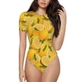 thumbnail image 1 of Balery Yellow Limes Women's Short Sleevee Crew Neck Bodysuit Tops Short Sleeve Tops Basic-Medium, 1 of 9