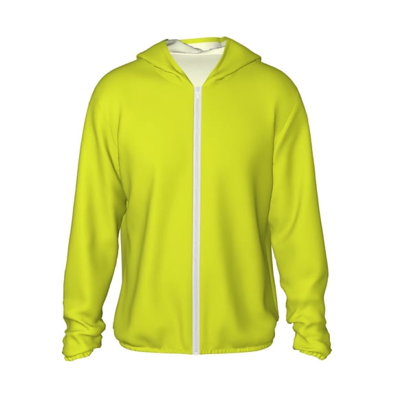 Balery Yellow Men's Women's UPF 50+ Sun Protection Lightweight Hoodie Performance Long Sleeve Shirt for Fishing Running-Medium