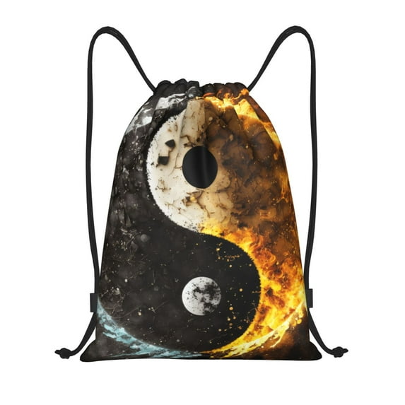 Balery Yin Yang Pattern Drawstring Backpack Bag Sport Gym Sackpack Cinch Bags Pattern Drawstring Backpack Bag Sport Gym Sackpack Cinch Bags -Medium
