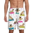 thumbnail image 1 of Balery Yoga Dogs Poses Men's Cotton Knit Pajama Shorts Waistband & Pockets,Short Pajama Pants-X-Large, 1 of 8