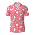 thumbnail image 1 of Balery Yoga Unicorn Printed Men’s Short Sleeve Polo Shirt, Midweight Men's Shirt,Golf Polo shirts -, 1 of 9