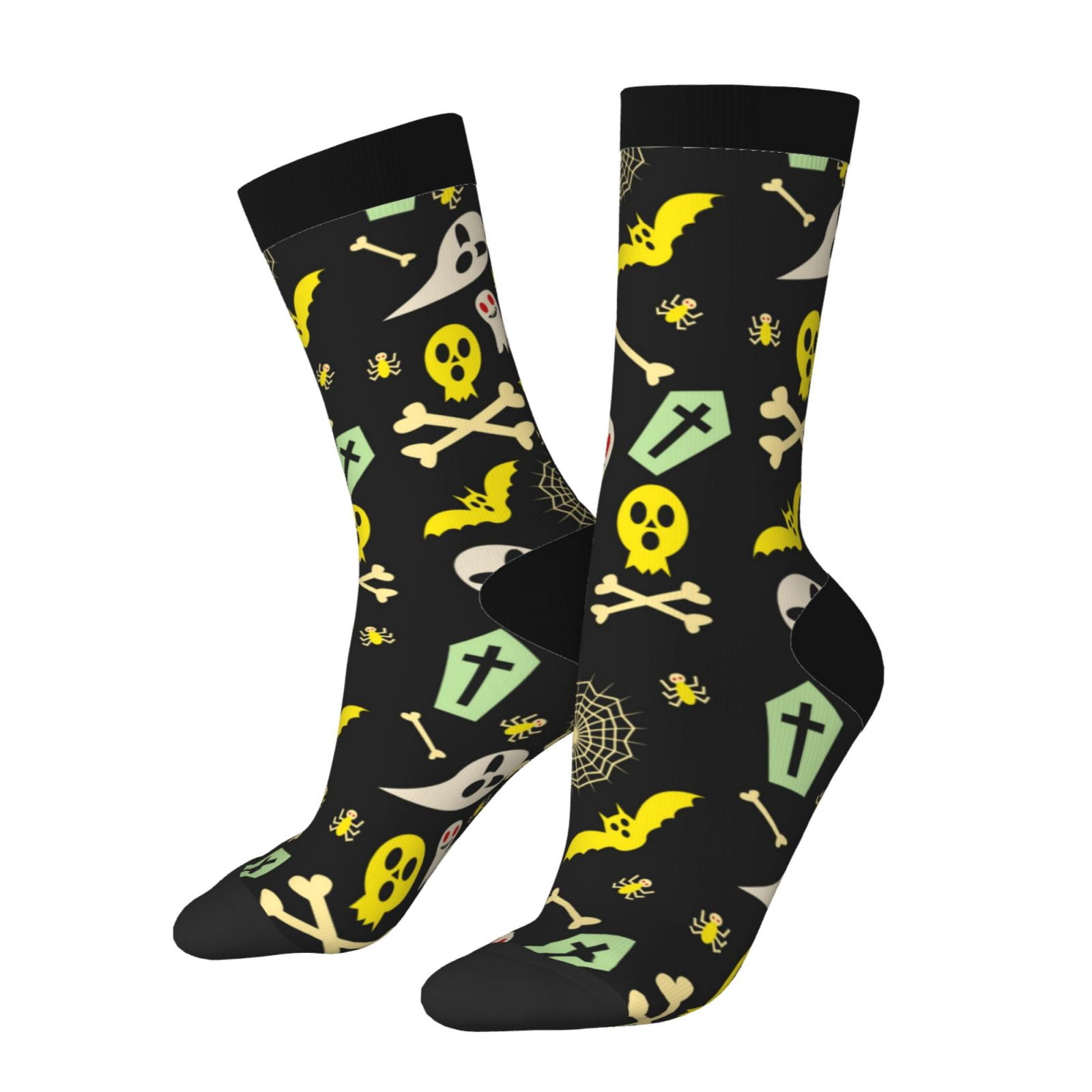 Balery cartoon Skull spider web Pattern Crew Socks Unisex– Soft ...