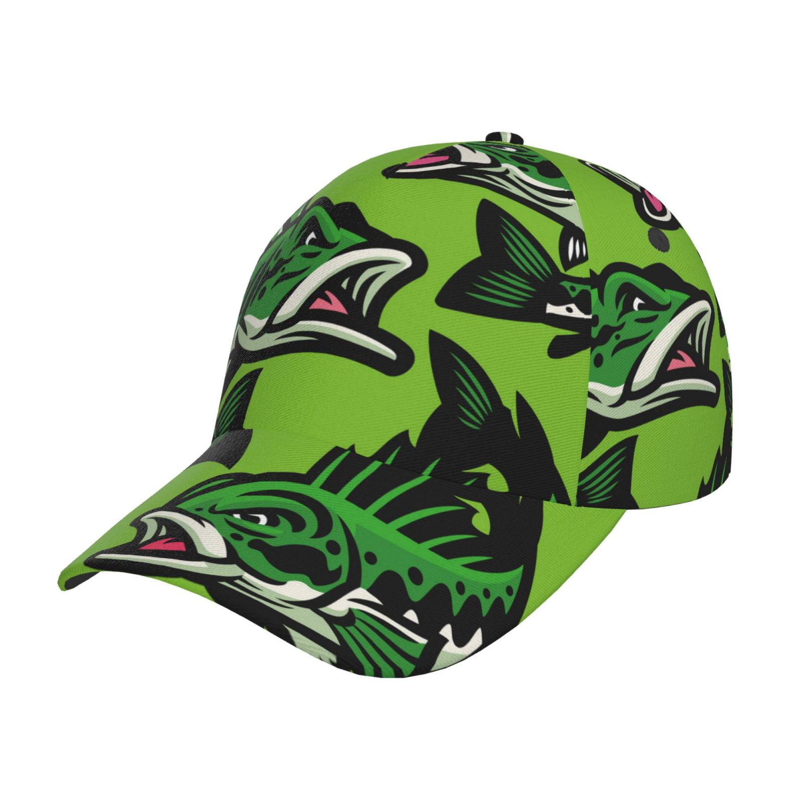 Balery cartoon largemouth bass fish Pattern Baseball Cap Adjustable ...