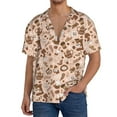 thumbnail image 1 of Balery coffee tea pots Men's Casual Button Down Shirt Short Sleeve Textured Summer Cuban Beach Shirts-Small, 1 of 1