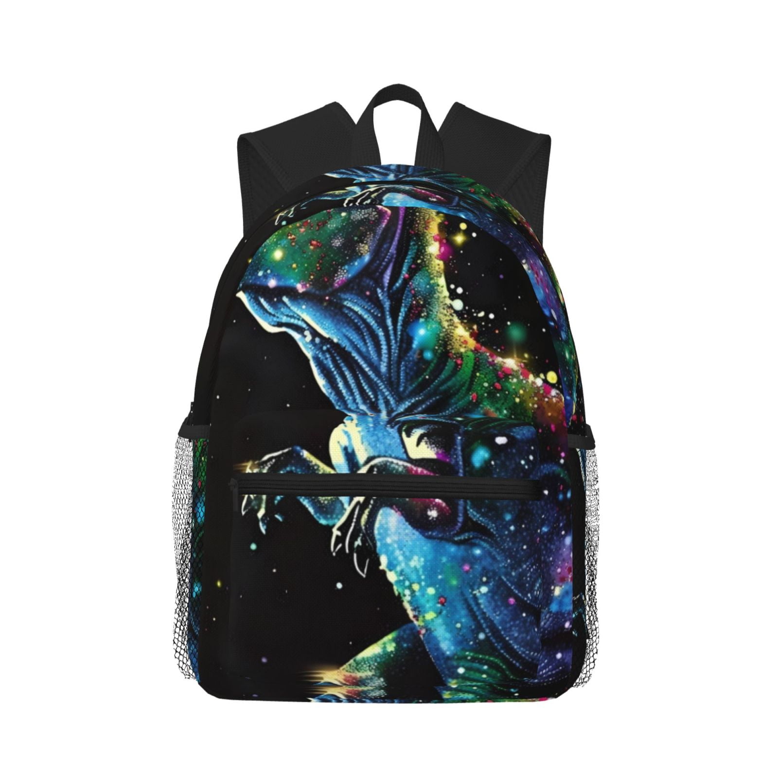 Balery colorful flames dinosaur Backpack for Women Men,Lightweight