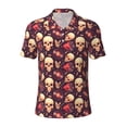 thumbnail image 1 of Balery cool rock Skull record Printed Men’s Short Sleeve Polo Shirt, Midweight Men's Shirt,Golf Polo shirts -3X-Large, 1 of 8