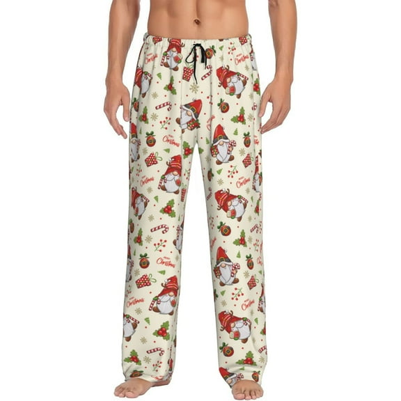 Balery cute Santa with Gifts print Men's Pajama Pants,Ultra Lightweight Pjs,Lounge Pant-Small