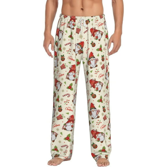 Balery cute Santa with Gifts print Men's Pajama Pants,Ultra Lightweight Pjs,Lounge Pant-Small
