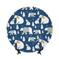 thumbnail image 1 of Balery cute winter bear Print Bone China Decorative Plate Ceramic Dinner Plates Art Crafts with Display Stand-6in, 1 of 6