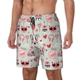 thumbnail image 1 of Balery funny dogs and love Pattern Mens Swim Trunks Swim Shorts for Men Quick Dry Inseam Beach Shorts with Compression Liner Pocket-Small, 1 of 6