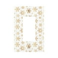 thumbnail image 1 of Balery gold Snowflake print for Duplex Wall Plates Kit, Electrical Outlet Covers, Standard Size 1-Gang 5.0" x3.0", Electric Receptacle Plug Covers-Style U, 1 of 6