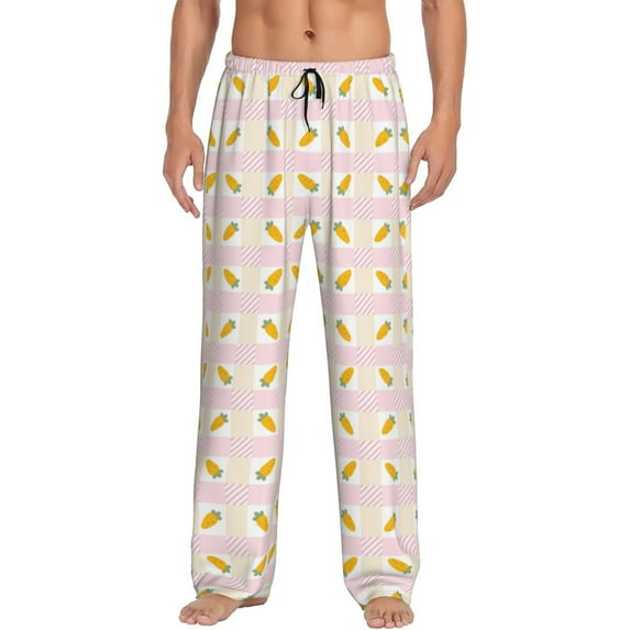 Balery kawaii carrots print Men's Pajama Pants,Ultra Lightweight Pjs,Lounge Pant-Small