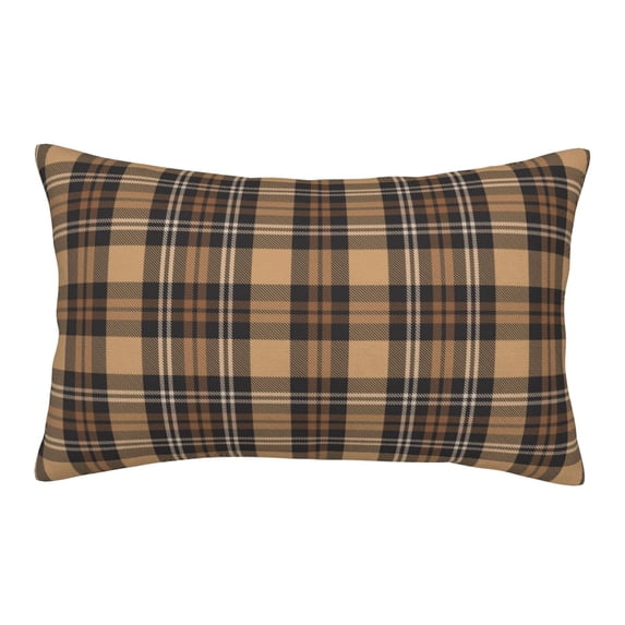 Balery khaki coffee plaid Bedding Queen Pillow Cases - Envelope Closure - Soft Brushed Microfiber Fabric - Shrinkage and Fade Resistant Pillow Cases-16"x24"