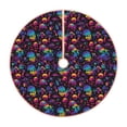 thumbnail image 1 of Balery mushroom colorful Skull Printed Christmas Tree Skirt , Merry Christmas Party Christmas Tree Decoration,Adjustable Tree Skirt-30", 1 of 8
