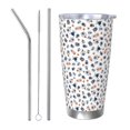 thumbnail image 1 of Balery natural insects Pattern 20oz Insulated Car Cup with Dual Drink Lids, Stainless Steel Travel Mug Eco-Friendly and Leak-Proof-Straw Three-piece Set, 1 of 8