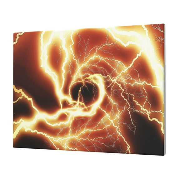 Balery orange lightning Pattern Canvas Decorative Picture – 30x40in Premium Wall Art, Modern Canvas Print for Home Decor（Horizontal）