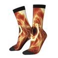 thumbnail image 1 of Balery orange lightning Pattern Crew Socks Unisex– Soft & Breathable Socks for Men & Women, One-Size Fits Most (US 5-11), Comfortable & Durable for Daily Wear, 1 of 6