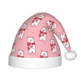 thumbnail image 1 of Balery pink Scarf bear Pattern Santa Hat Christmas Hat Funny Christmas Hat Christmas Knitted Beanie Hat For Kids, 1 of 6